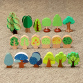 Free shipping Wooden train track scene accessories tree forest tree spelling tree suitable for track train game children car toy