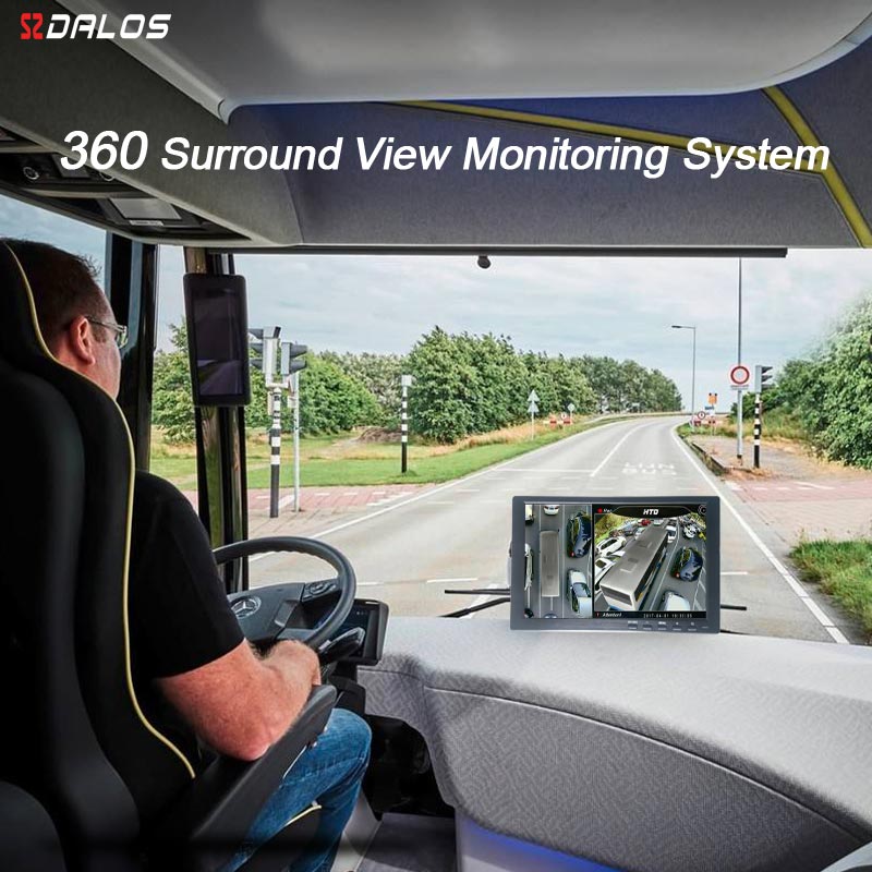 SZDALOS 3D HD 360 Surround view Monitoring System for Bus, RV, Motorhome, Truck with HD 1080P 4-CH DVR Recorder