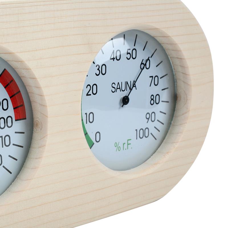 Wooden Double Dial Thermometer Hygrometer thermograph humidity meter hydrothermograph weather station for Sauna room