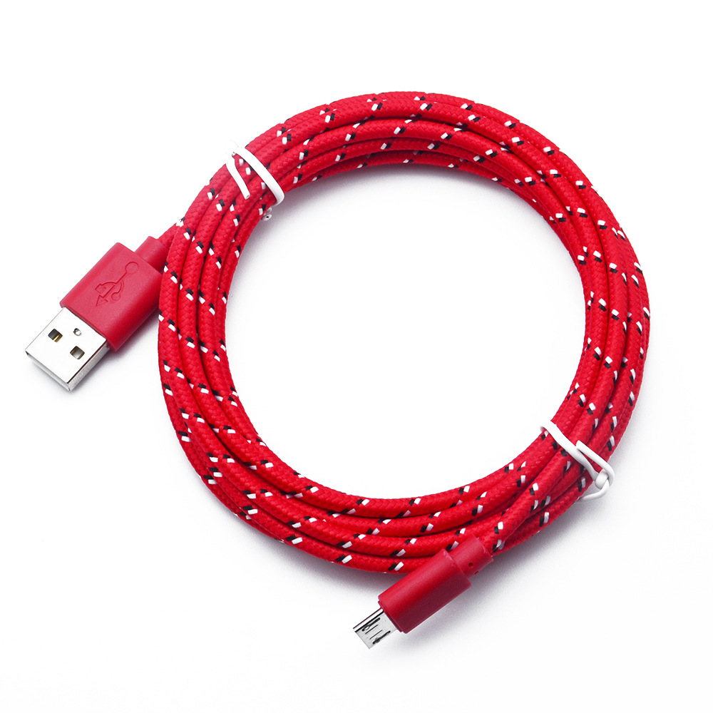 Nylon Braided Micro USB Cable Data Sync USB Charger Cable For Samsung Huawei Xiaomi Android Phone 1M/2M/3M Fast Charging Cables