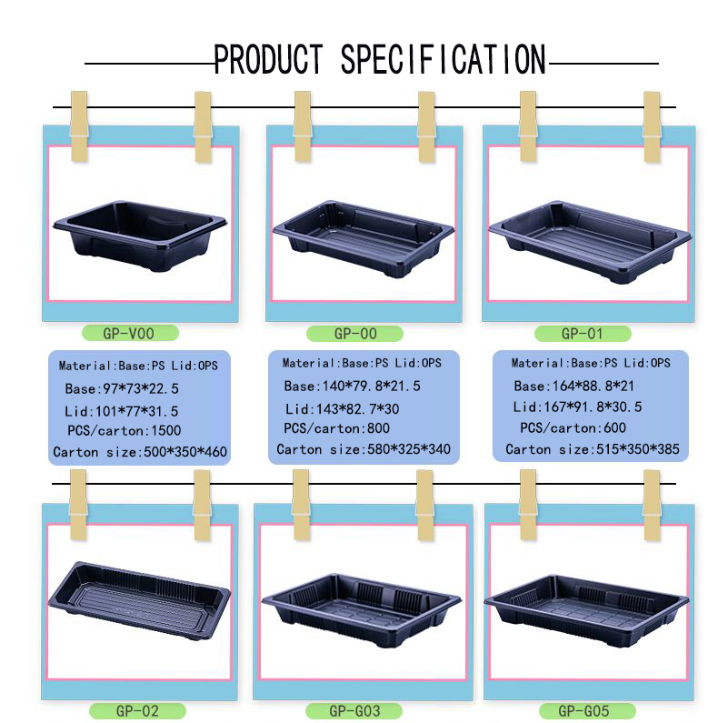 Rectangle plastic sushi plate