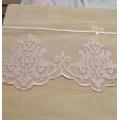 2 Meters Light Skin Pink Embroidered Motif Lace Nigeria Venice Fabric Lace Trim Tulle Lace 16cm