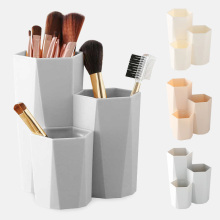 3 Lattices Box Cosmetic Make-up Brush Storage Box Table Organizer Makeup Nail Polish Cosmetic Holder Make Up Tools Pen Storage