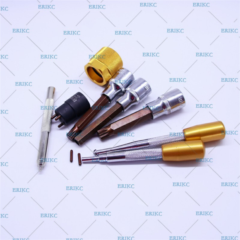 ERIKC 8 PCS Valve Plate Remove Tools Common Rail Injector Repair and Injection Sealing Rings Device E1024033