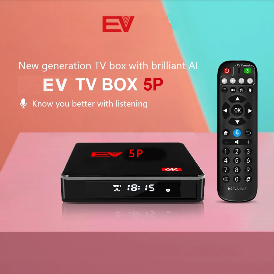 [Genuine]Latest EVBOX 5P Smart TV Box EV 5S AI Voice Control for Korea Japan SG MY CA US Thailand Philippines Vietnam Market