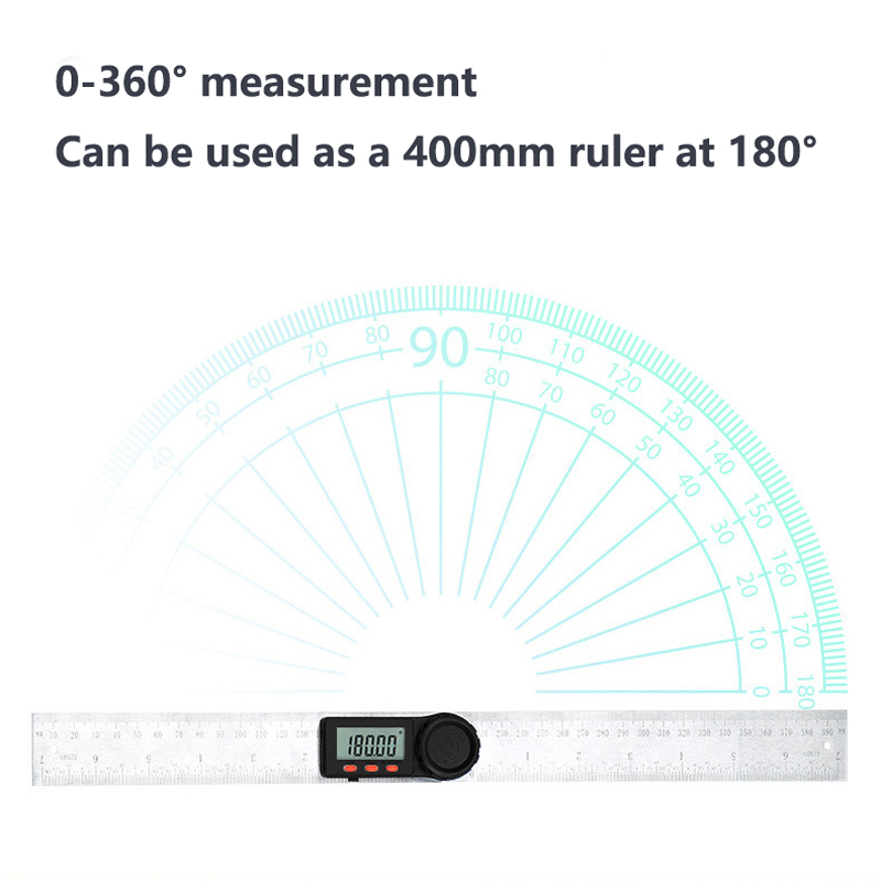 200mm/280mm 360° Digital Protractor Stainless steel Angle Ruler Electronic Goniometer Inclinometer Angle Measuring Finder Meter