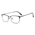 Anti-Blue Light Goggles Unisex Nearsighted Eyewear with Spring Hinges Metal Frame Eyeglasses Full Rim Spectacles