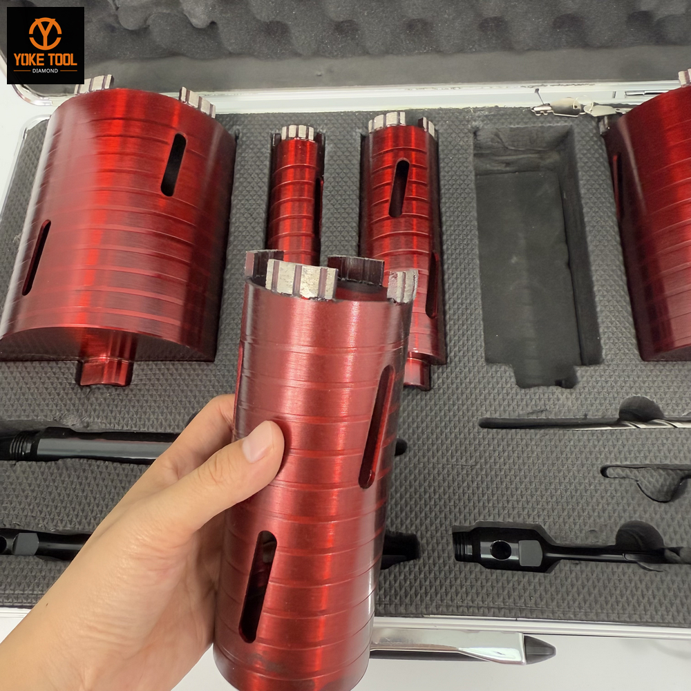 Dry Core Bit With SDS Plus, Hex Adaptors, Diamond Core Drill Bits Kit with Case (15)