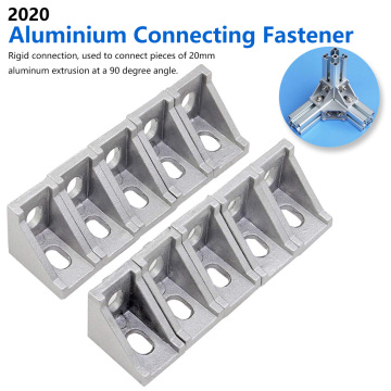 10pcs Aluminum 2020 Corner Bracket Fittings Corner Angle Bracket for Connector Aluminium Profile CNC Router