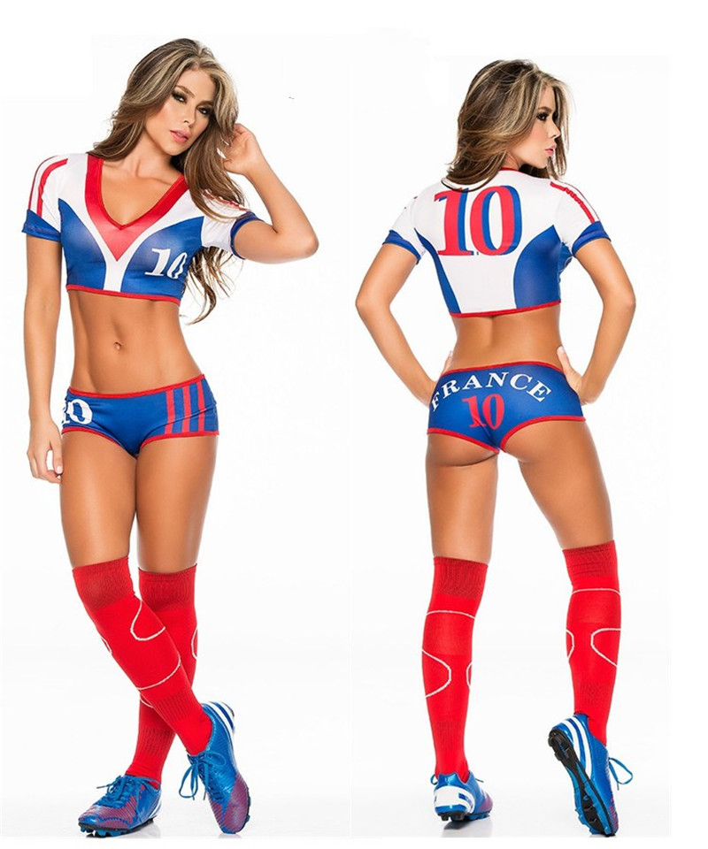 2018 Football Cheerleading Uniforms Women Cheerleader Team Set Suit Costume Soccer Baby Football Girl Shorts Tops Cheer Sports