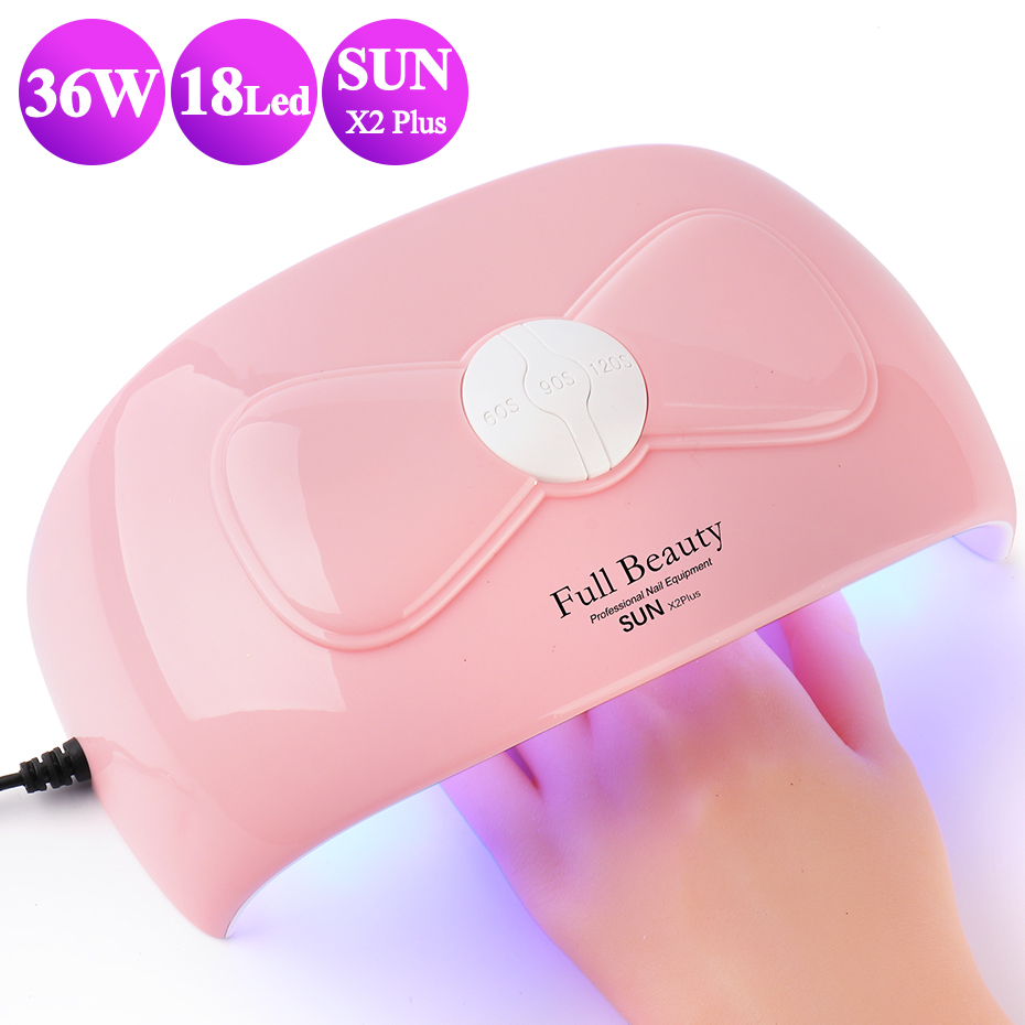 36W Nail Dryer UV Lamp 18 LEDs Sunlight Nail Lamp Drying All Gel Varnish Polish Smart Nail Art Equipment Manicure BESUNX2Plus