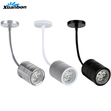 LED hose Wall Lamps 5W 3W AC90-260V Silver White Black Bedroom Bedside Reading Light Direction Adjustable Indoor Lighting