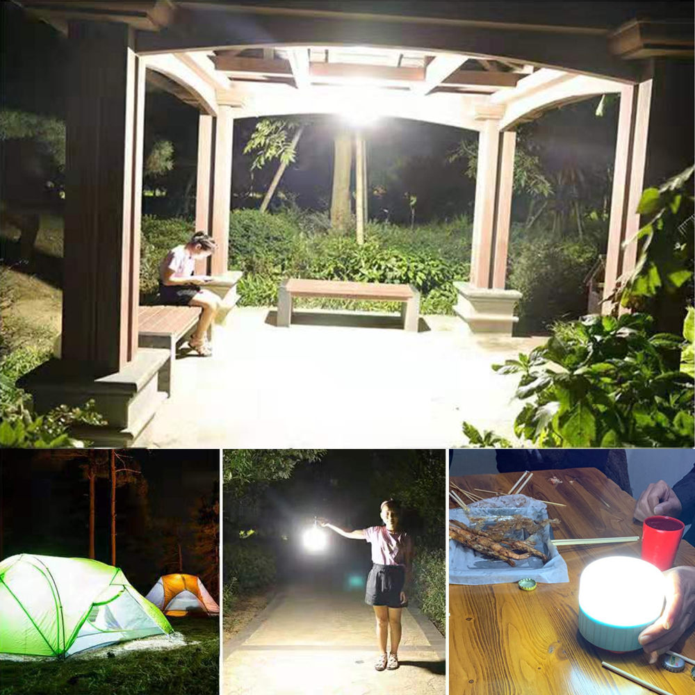 LED Solar Charging Bulb Energy saving Bulb Lamp Night Market Lamp Mobile Outdoor Camping solar Power Outage Emergency Lights