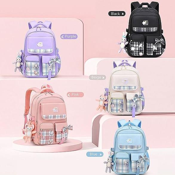 Girls Butterfly Backpack with Kawaii Accessories Cartoon