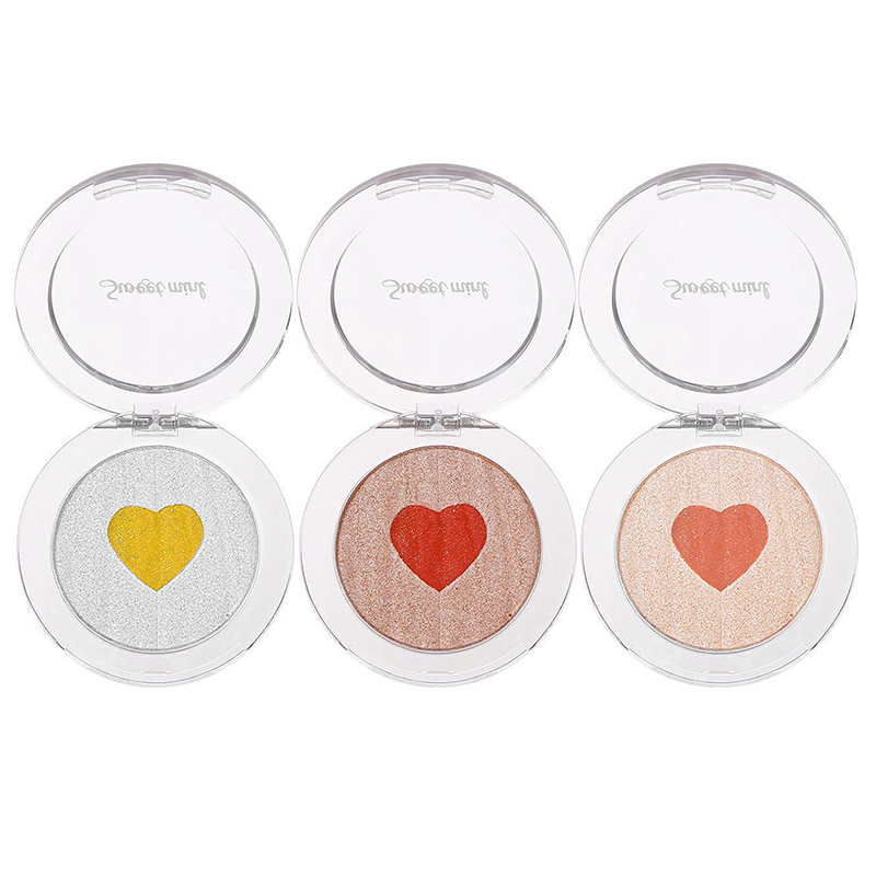 1pcs 2 Colors Highlight Blush Palette Glitter Shimmer Face Contouring Brightener Makeup High Gloss Powder Cosmetics TSLM1