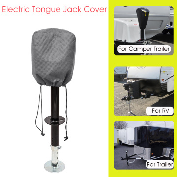 Universal RV Electric Tongue Jack Cover Protector Grey for Travel Motorhome Trailer for Camper Waterproof