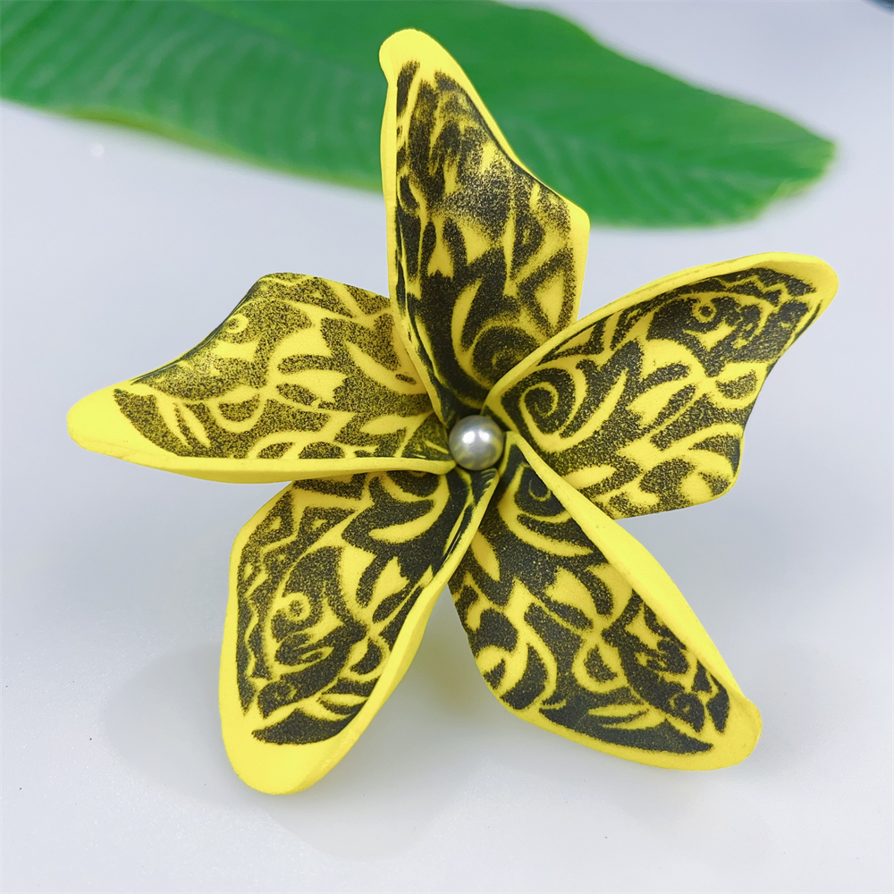 Kn Hf021b Wt Plumeria Hair Pick
