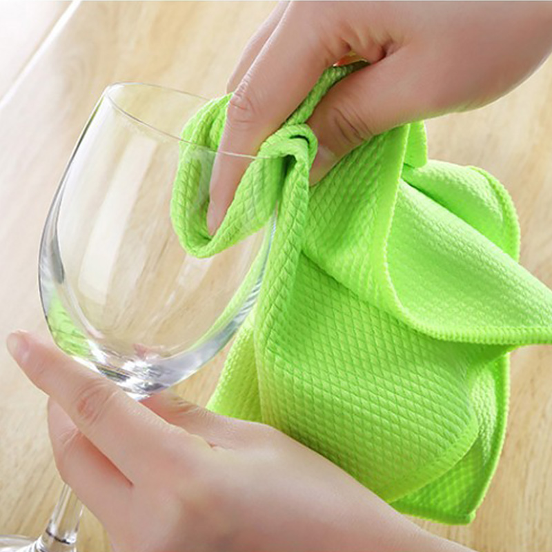 Soft Microfiber Cleaning Towel Absorbable Glass Kitchen Cleaning Cloth Wipes Table Window Car Dish Towel Rag Household