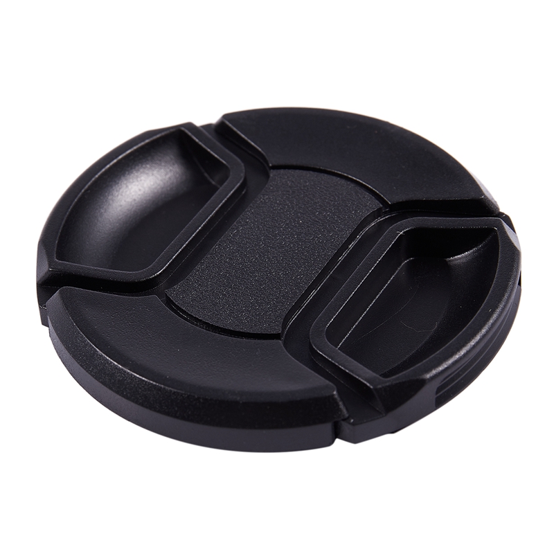 Black 62mm Center Pinch Design Front Lens Cap Cover