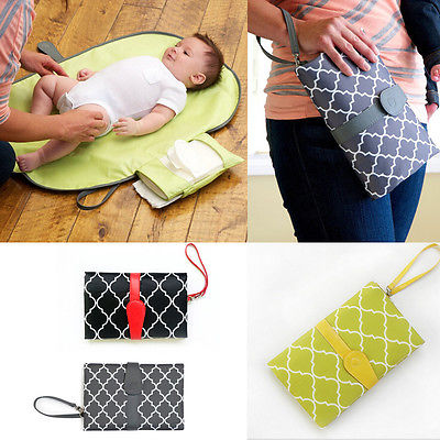 Baby Portable Folding Diaper Changing Pad Waterproof Mat Bag Travel Storage 2 in 1 Changing Pad Covers Waterproof