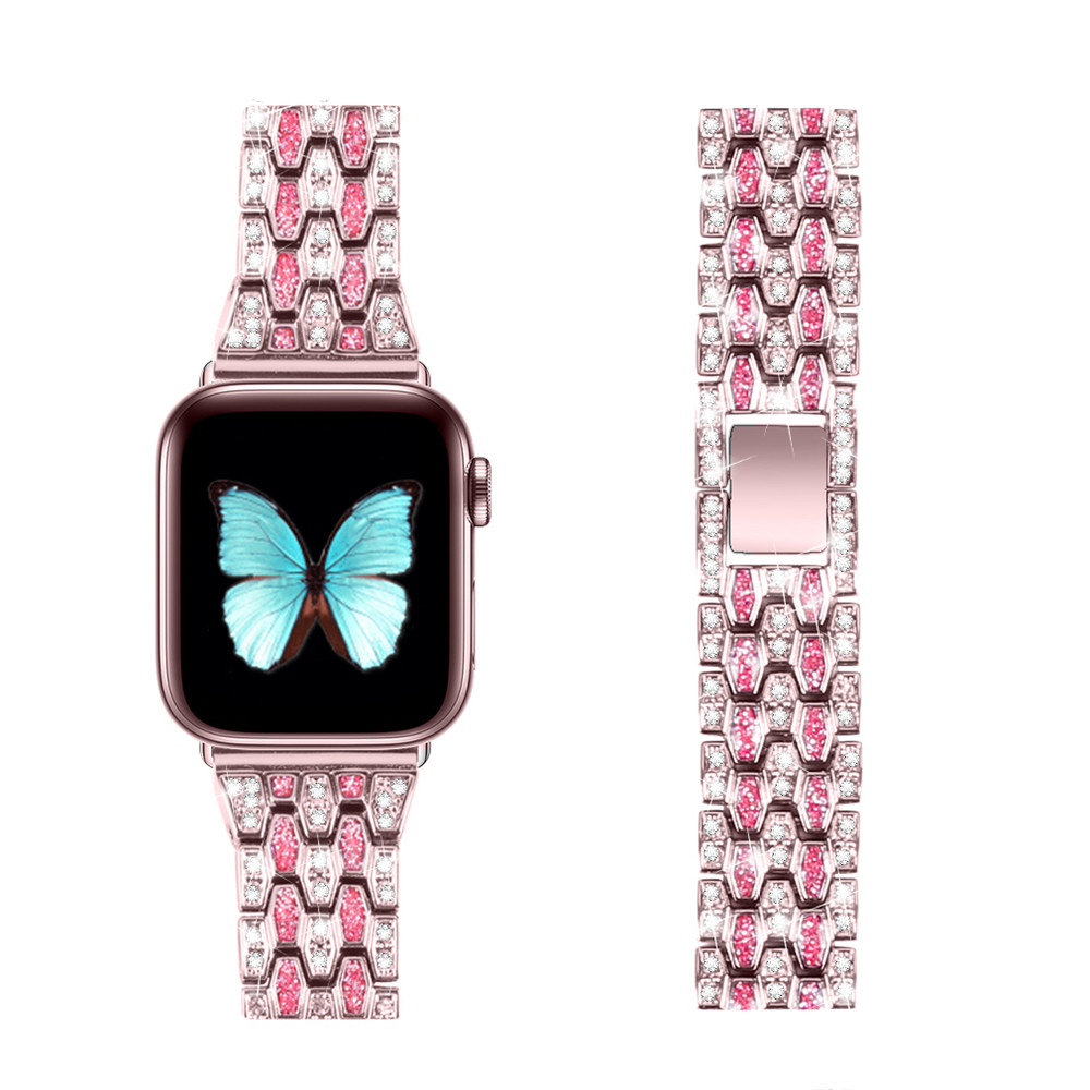 Diamond Bling Steel Bracelet for Apple Watch 6 Band Series SE/5/4/3/2 Fresh Elegant Women Strap for iWatch 44/40mm 42/38mm Belt