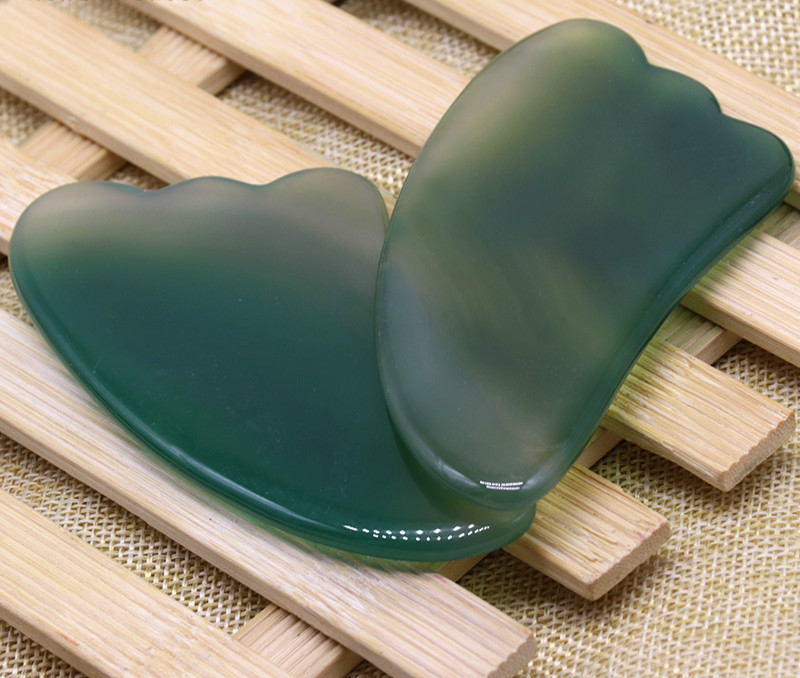 Rose Green Jade Guasha Board Natural Stone Scraper Chinese Gua Sha Tools For Face Neck Back Body Acupuncture Massager Face Lift