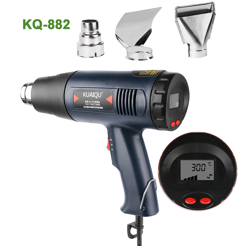 882 Electric Digital Display Hot Air Gun Temperature-controlled Building Hair dryer Heat gun Soldering Tools Adjustable+3Nozzle