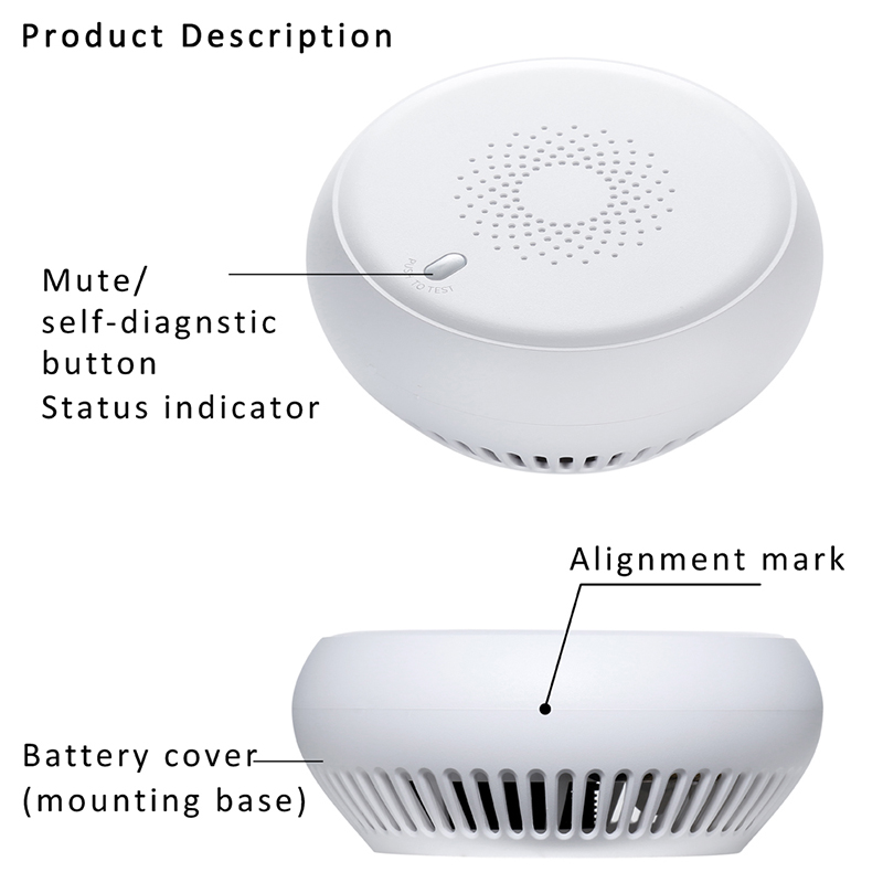 Tuya Zigbee 3.0 Fire Alarm Smoke Detector Smart Home System 2.4GHz High Sensitivity Safety Prevention Smoke Sensor Smoke Alarm