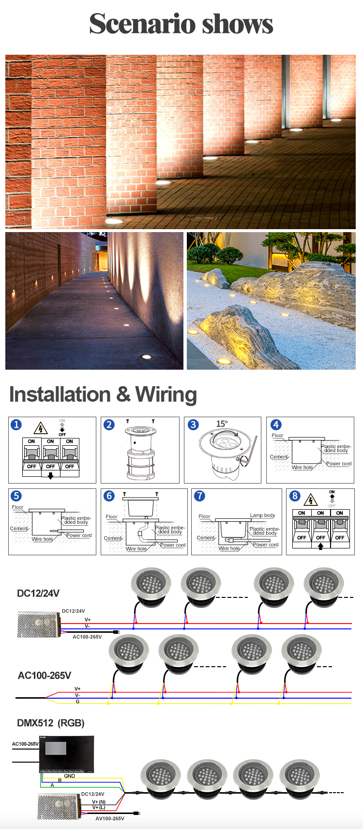 adjustable led underground light