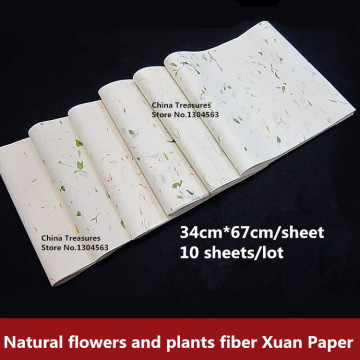 34cm*67cm*10sheets,Chinese Rice Paper Calligraphy Painting Paper Drawing Natural Flower and Plant Fiber Paper Lantern Paper