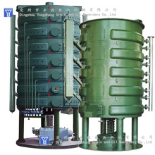 Vertical steaming and stir-frying cauldron processing machine