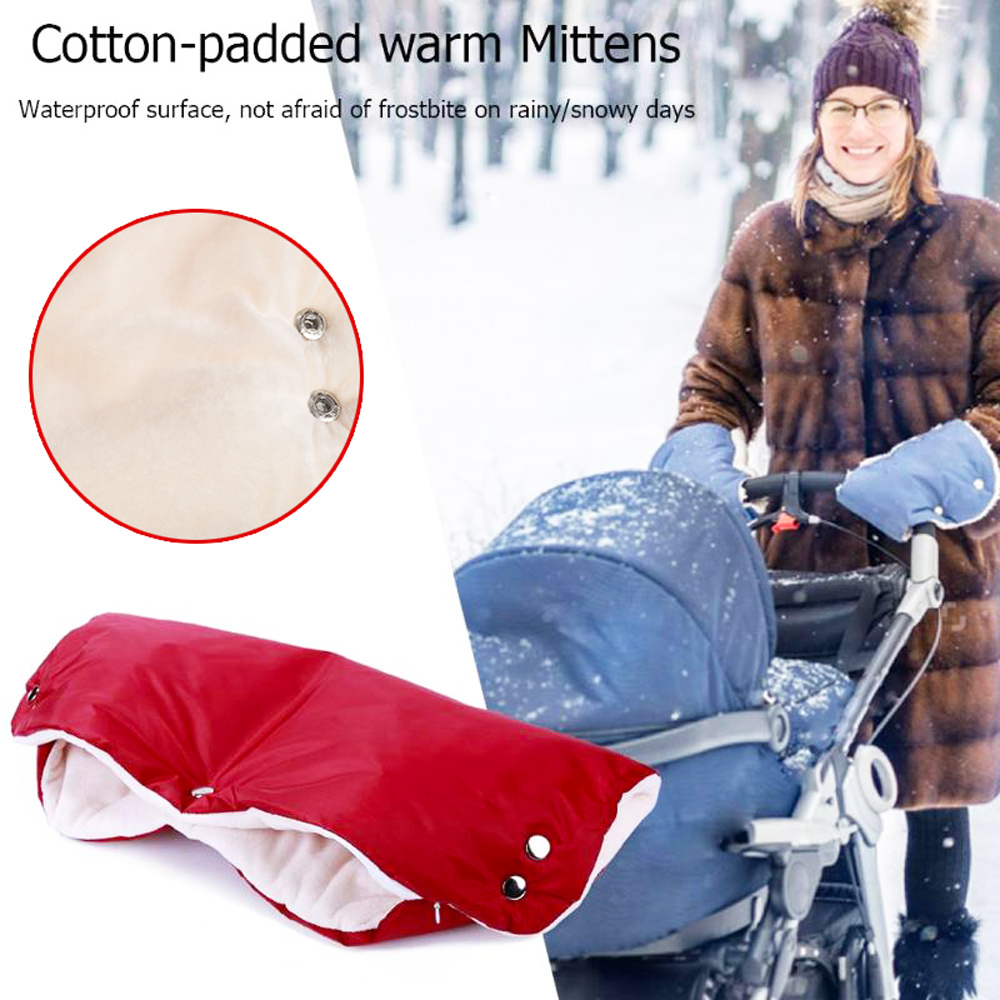 Winter Stroller Gloves Adjustable Pram Warm Hand Cover Buggy Muff Glove Stroller Accessories Cart Accessory for Mom Hang Out