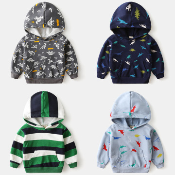 Fashion Baby Boys Clothes Hoodies & Sweatshirts Autumn New Kid Long Sleeve Cotton Cartoon Pattern Pullover Tops For 2-6yrs
