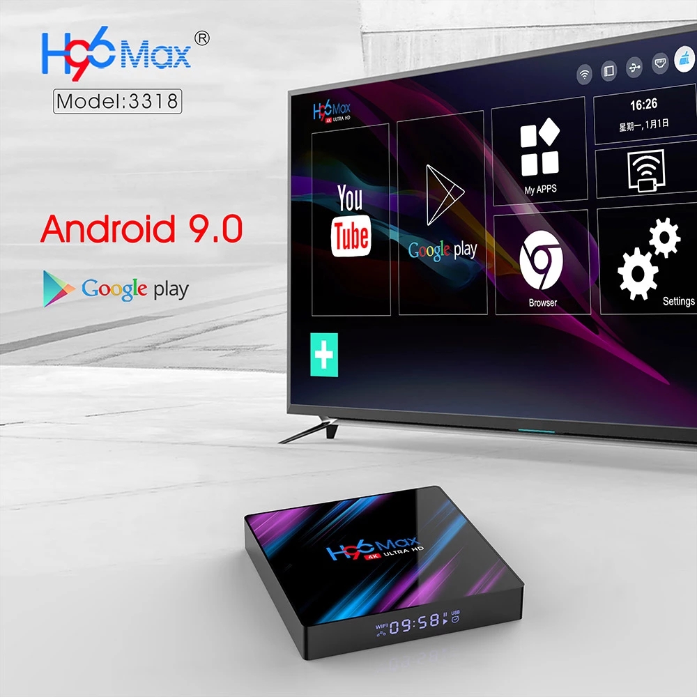 H96 MAX RK3318 Smart TV Box Android 9 9.0 4GB 32GB 64GB 4K Youtube Media player H96MAX TVBOX Android TV Set top box 2GB16GB