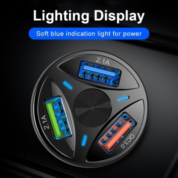 3 Ports Car Charger Quick Charge Fast Car Cigarette Lighter USB Car Charger Interior Accessories charging the phone car goods