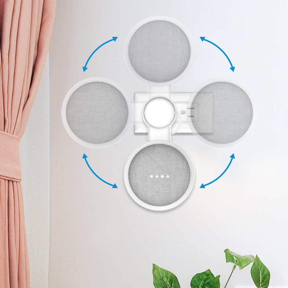 LINGYOU Wall Mount for Google Home Mini Nest Mini Holder Voice Assistant Smart Home Bracket Kitchen Bedroom Bathroom Audio Stand