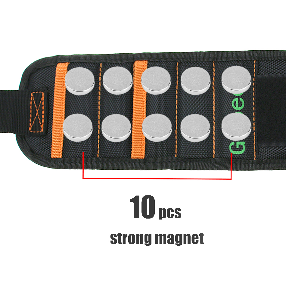 Geoeon Multi-function Magnetic Wristband Oxford Cloth Portable Tool Bag Electrician Wrist Tool for fixing various tools D35