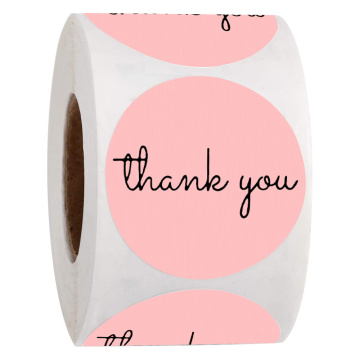 500 Pcs Thank You Stickers Pink Paper Labels Scrapbooking For Wedding Gift Business Packaging Seal Labels Stationery Stickers