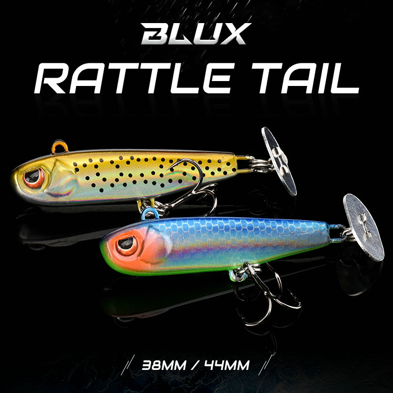 BLUX Rattle Tail 38mm 44mm Power Shining Paddle Metal Jig Fast Zinc Jigging Spoon Bait Bass Trout Sinking Hard Fishing Lure
