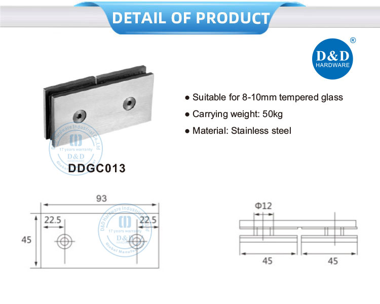 shower screen glass clips