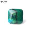 ShinyGem 20mm Square Phoenix Stone Big Dyed Chrysocolla Azurite Loose Bead Green Natural Stone Beads For Jewelry Making 5pcs/Lot