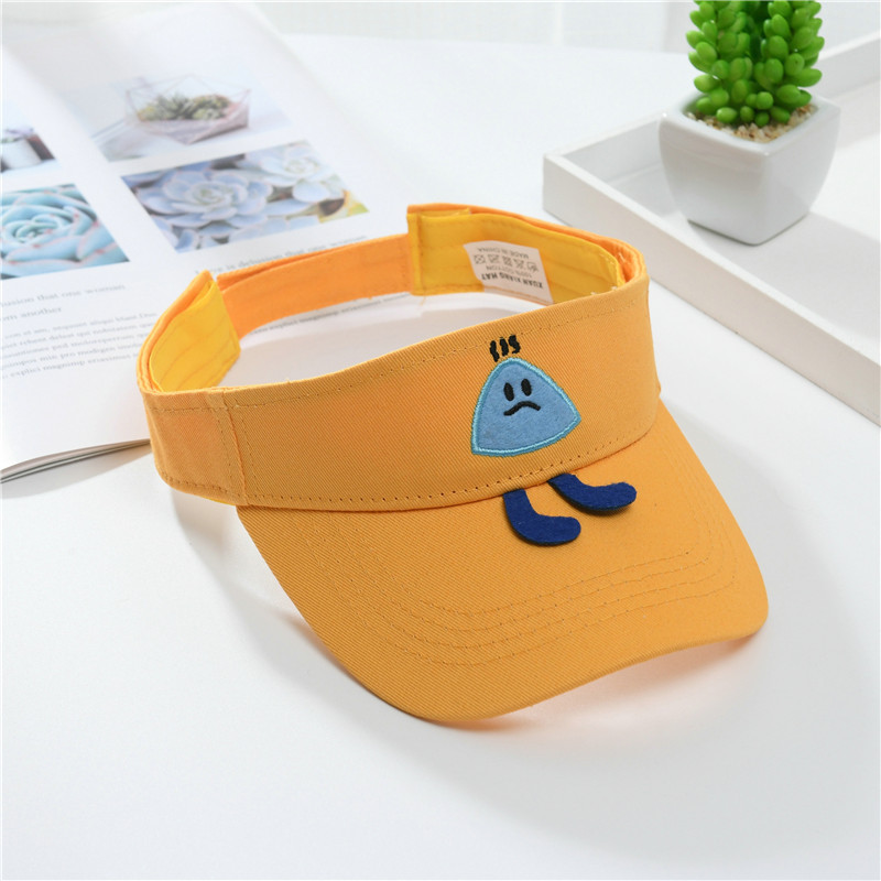 Cartoon Embroidery Cute Children Sun Virsor Hats Boys Girls Summer Sun UV Protection Visors Caps Adjustable 2-8 Years Old