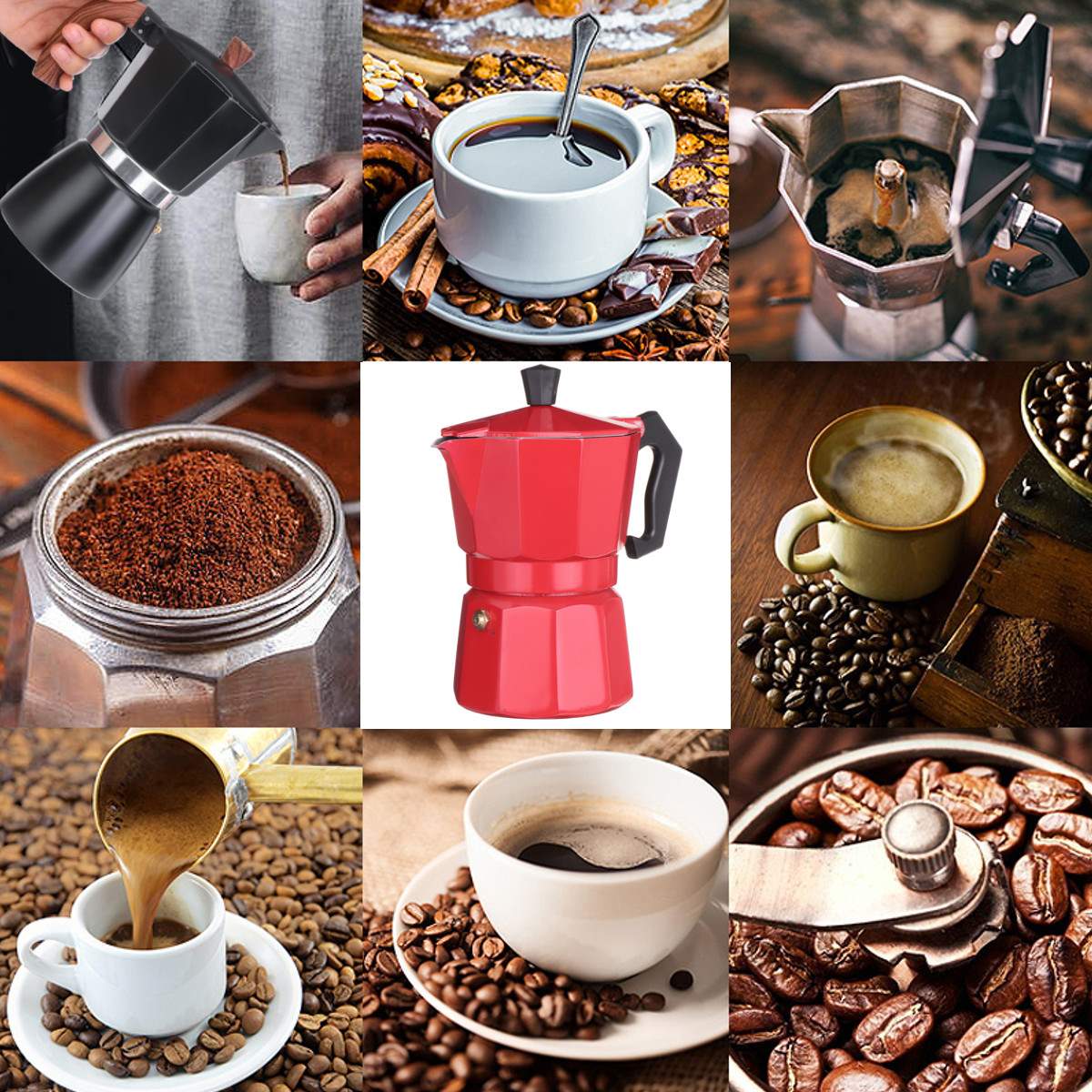 150ml 300ml Aluminum Mug Octagonal Coffee Maker Durable Moka Cafeteira Italian Expresso Percolator Pot Practical Moka Coffee Pot