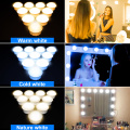 Makeup Mirror 3 Colors 2 6 10 14 Bulbs Kit LED 12V Vanity Table Lamp USB Dimmable Mirror Light Hollywood Bedroom Cosmetic Lamp