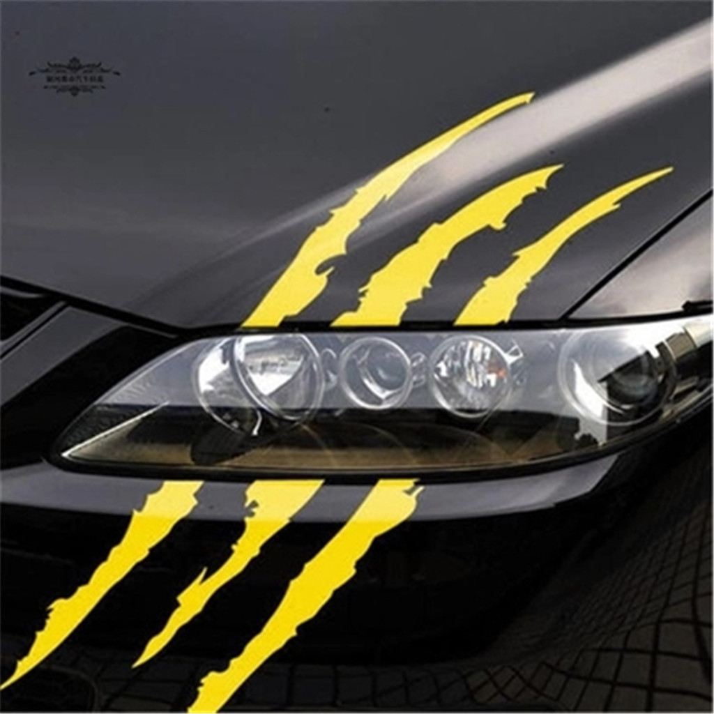 29x17 cm Funny Car Sticker Reflective Monster Scratch Stripe Claw Marks Auto Headlight Decoration Vinyl Decal Car Stickers #PY10