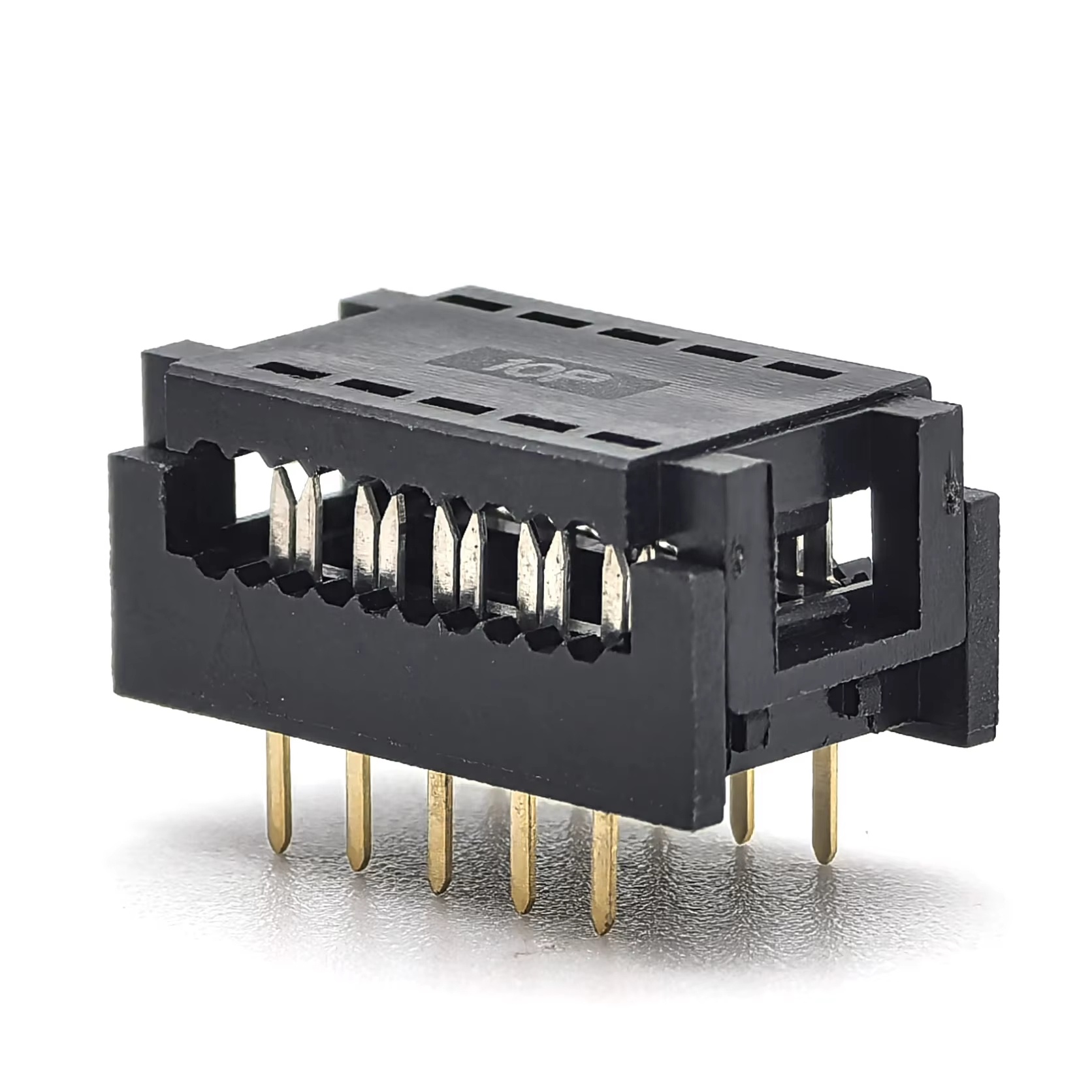 10-Pin IDC Plug with 0.3 Row Pitch Selective Gold Brass Contacts 2.54mm Pitch for Wire Connections