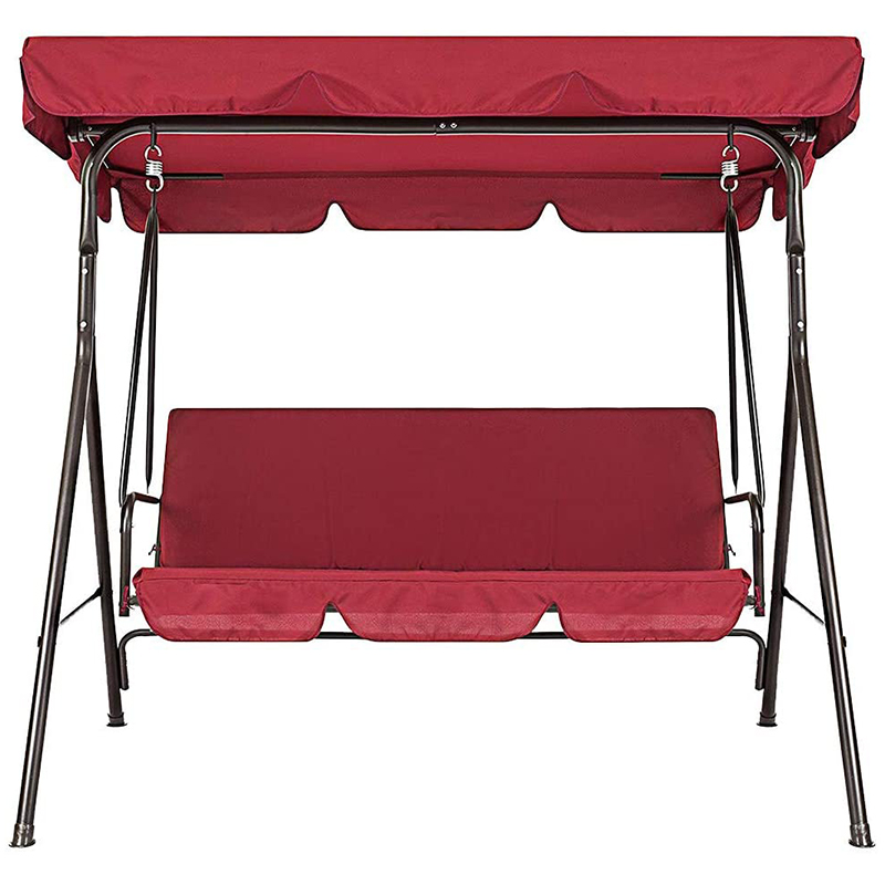 Terrace Swing Chair C-over 2 Pieces / Set Universal Garden Chair Dustproof 3-Seater Outdoor Cover (Red)
