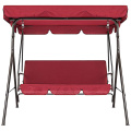 Terrace Swing Chair C-over 2 Pieces / Set Universal Garden Chair Dustproof 3-Seater Outdoor Cover (Red)
