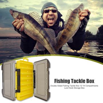 Fishing Tackle Box Double Sided 12 14 Compartments Fishing Accessories Lure Hook Storage Box Accessories High Strength