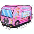 Children's Play Tent, Playground Indoor Outdoor Kids Gamehouse Toy Hut Easy Fold Playhouse, Cute Ice Cream Truck and School Bus